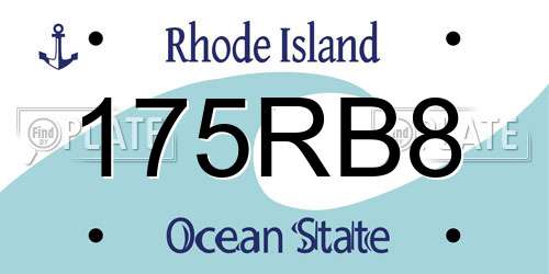 175RB8 Rhode Island License Plate