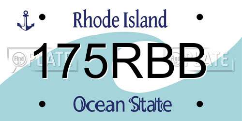 175RBB Rhode Island License Plate