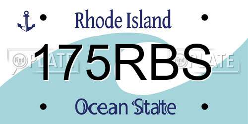 175RBS Rhode Island License Plate