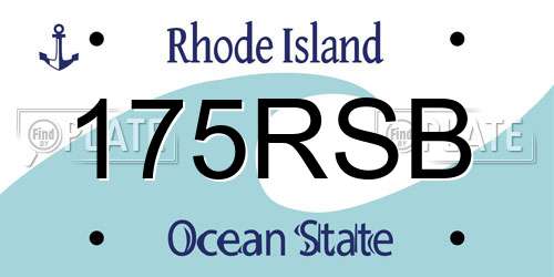 175RSB Rhode Island License Plate