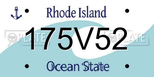 175V52 Rhode Island License Plate