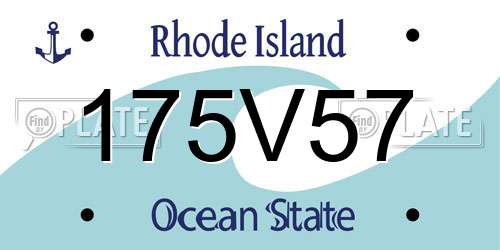 175V57 Rhode Island License Plate