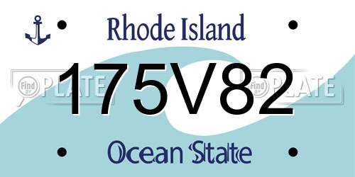 175V82 Rhode Island License Plate