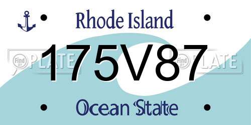 175V87 Rhode Island License Plate