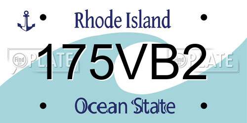 175VB2 Rhode Island License Plate