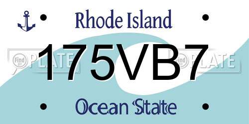 175VB7 Rhode Island License Plate