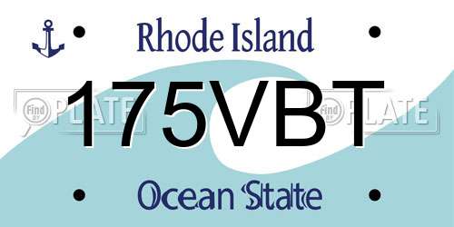 175VBT Rhode Island License Plate