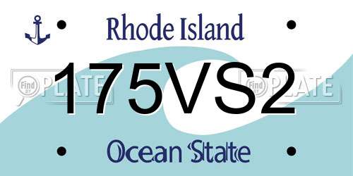 175VS2 Rhode Island License Plate