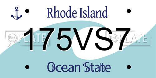 175VS7 Rhode Island License Plate