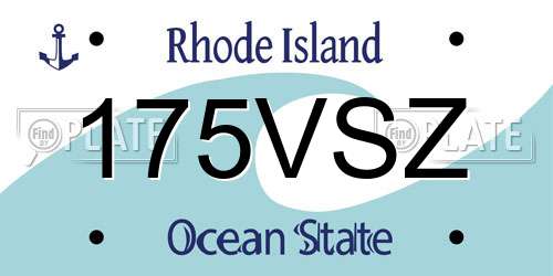 175VSZ Rhode Island License Plate
