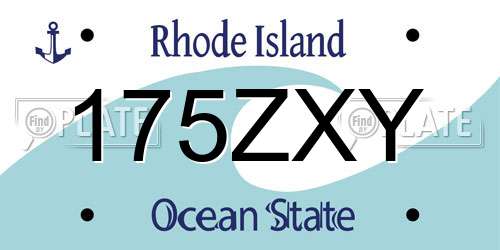 175ZXY Rhode Island License Plate