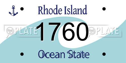 1760 Rhode Island License Plate