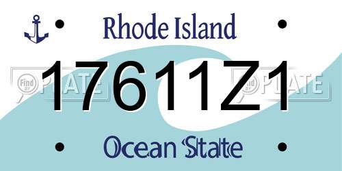 17611Z1 Rhode Island License Plate