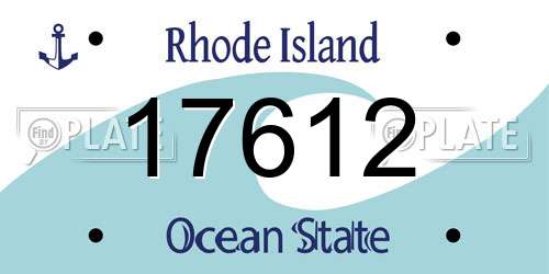 17612 Rhode Island License Plate