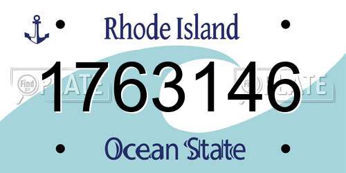 1763146 Rhode Island License Plate