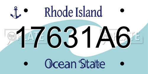 17631A6 Rhode Island License Plate