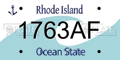 1763AF Rhode Island License Plate