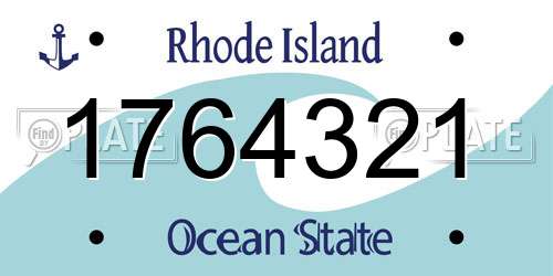 1764321 Rhode Island License Plate