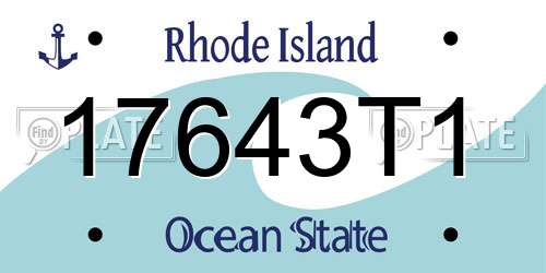 17643T1 Rhode Island License Plate