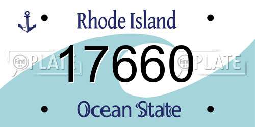 17660 Rhode Island License Plate