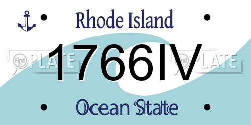 1766IV Rhode Island License Plate