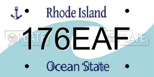 176EAF Rhode Island License Plate