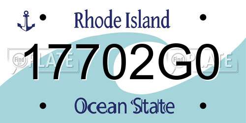 17702G0 Rhode Island License Plate