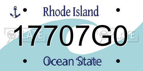 17707G0 Rhode Island License Plate