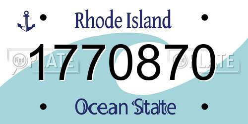 1770870 Rhode Island License Plate