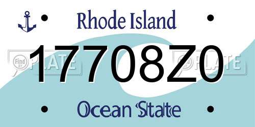 17708Z0 Rhode Island License Plate