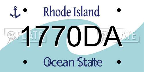 1770DA Rhode Island License Plate