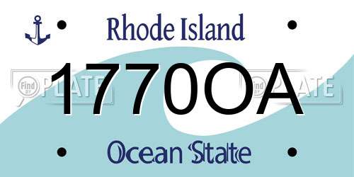 1770OA Rhode Island License Plate
