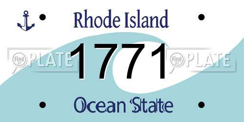1771 Rhode Island License Plate