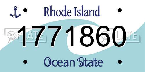 1771860 Rhode Island License Plate