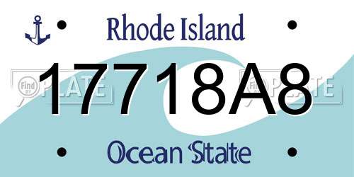 17718A8 Rhode Island License Plate