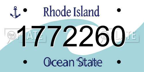 1772260 Rhode Island License Plate