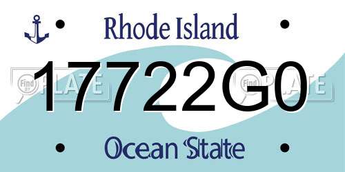 17722G0 Rhode Island License Plate