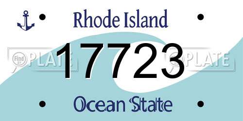 17723 Rhode Island License Plate