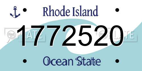 1772520 Rhode Island License Plate