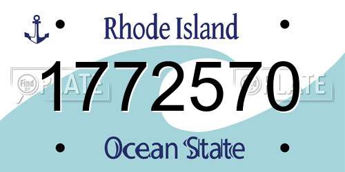 1772570 Rhode Island License Plate