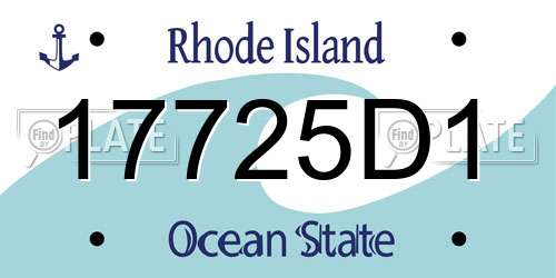 17725D1 Rhode Island License Plate