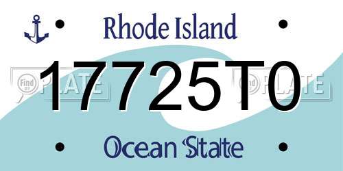 17725T0 Rhode Island License Plate