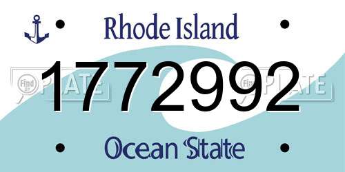 1772992 Rhode Island License Plate