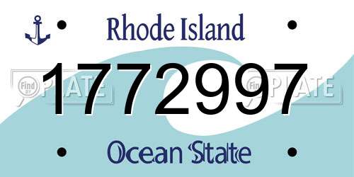 1772997 Rhode Island License Plate