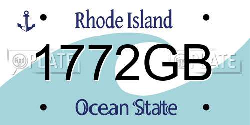 1772GB Rhode Island License Plate