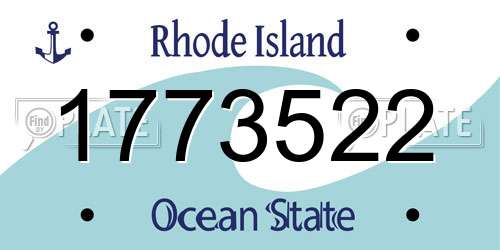 1773522 Rhode Island License Plate