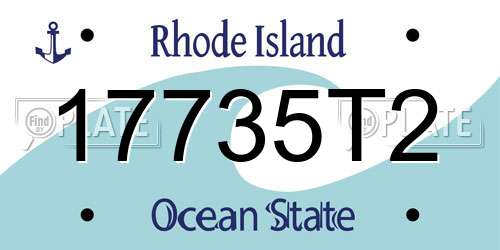 17735T2 Rhode Island License Plate