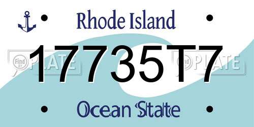 17735T7 Rhode Island License Plate