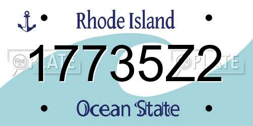 17735Z2 Rhode Island License Plate