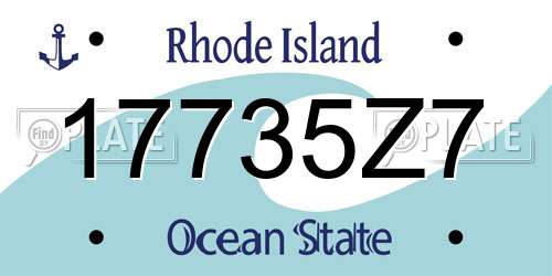 17735Z7 Rhode Island License Plate
